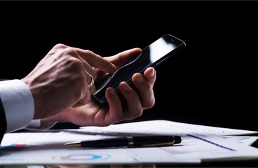 Businessman writing a letter, notes or correspondence