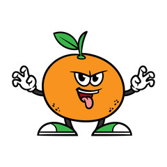 Cartoon Scaring Orange Character