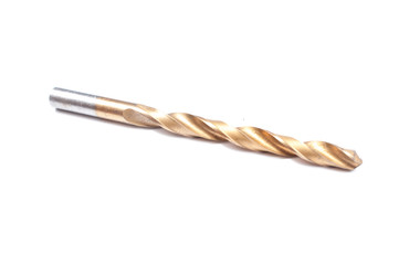 Drill bits of different sizes isolated on white background