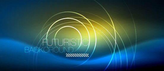 Neon glowing circles background