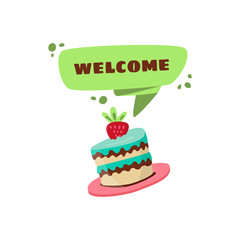 A small pie with a big strawberry.