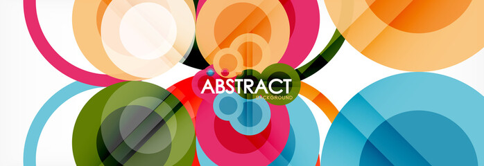 Abstract colorful geometric composition - multicolored circle background