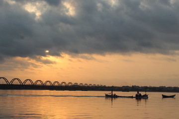 sunset on the lake