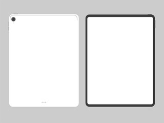 new powerful tablet new design advance technology with high resolution display, liquid retina display, business device, tablet, screen, future technology, flat vector.