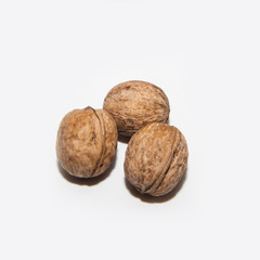 walnuts isolated on white background