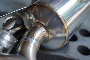 Car's exhaust tube detail