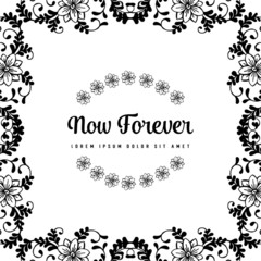 Floral swirls and flowers for now forever decorative frame