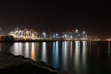 Fototapeta na wymiar Port at Night