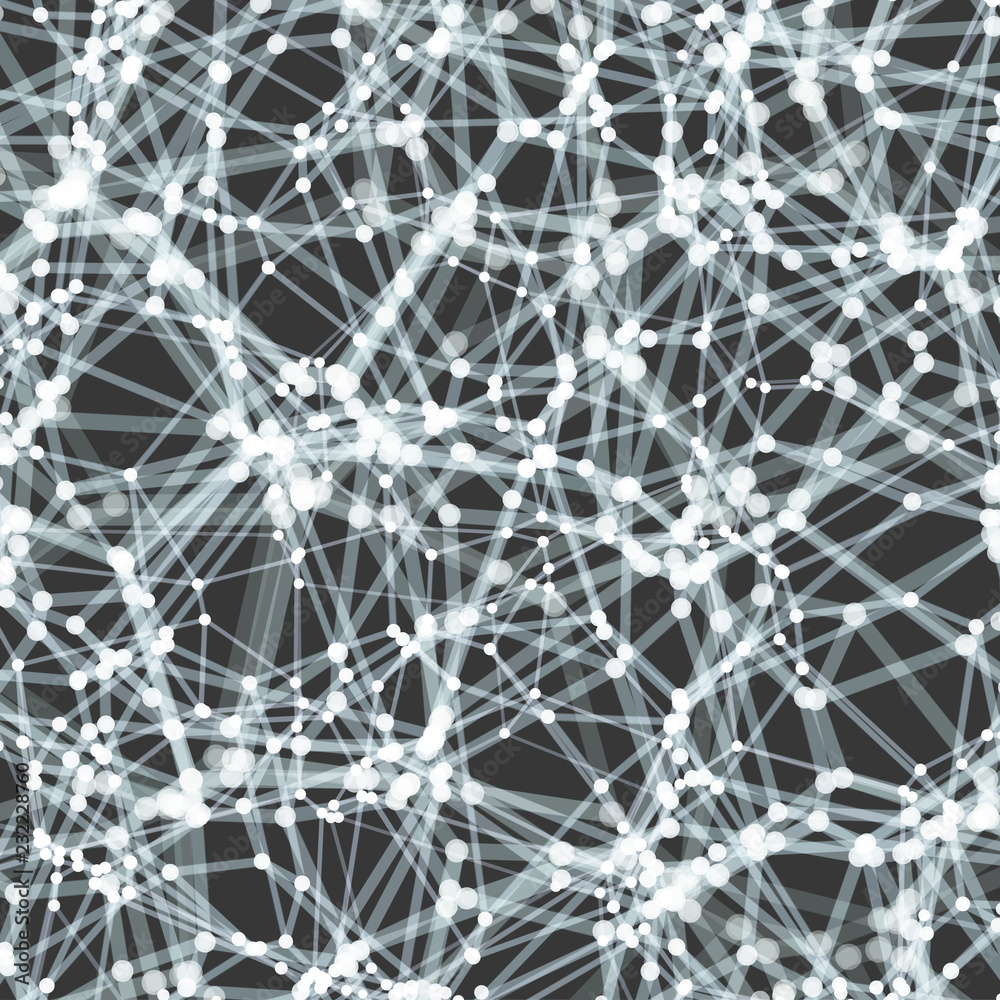 Wall mural lattice structure. science or technology background. 3d grid surface. abstract vector illustration.