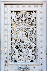 detail of an antique ornamental door