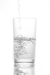 Glass of water isolated on white background.