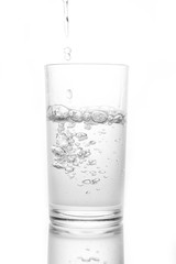 Glass of water isolated on white background.