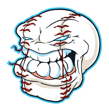 Baseball Mascot with Angry Face