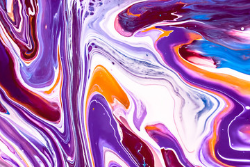 Abstract background with acrylic liquid textures. Modern artwork with spots and splashes of color paint. Applicable for into coffee packaging, labels, business cards, and interactive web backgrounds