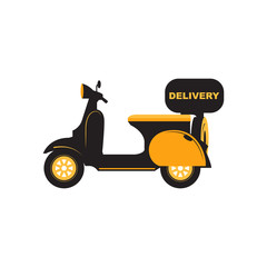 Motorbike and Motorcycle Fast Delivery Service Vector and Icon