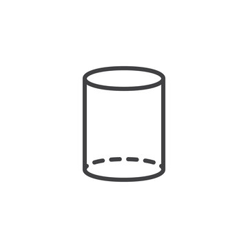 Cylinder geometrical figure outline icon. linear style sign for mobile concept and web design. Cylinder geometric shape simple line vector icon. Symbol logo illustration. Pixel perfect vector graphics