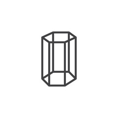 Cylinder geometrical figure outline icon. linear style sign for mobile concept and web design. Hexagonal cylinder geometric shape simple line vector icon. Symbol logo illustration Pixel perfect vector