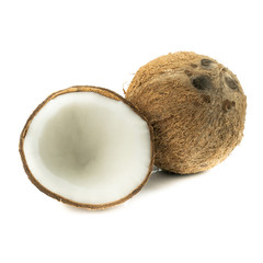 coconuts isolated on the white background.Tropical fruit