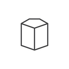 Pentagonal cylinder geometrical figure outline icon. linear style sign for mobile concept and web design. Cylinder geometric shape simple line vector icon. Symbol, logo illustration. Pixel perfect 