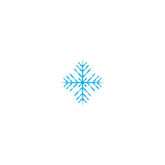 Vector illustration. Snowflake Icon. Blue Snowflake isolated on white background.