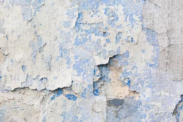Photo sur Plexiglas Vieux mur texturé sale Vieille texture de mur de plâtre bleu patiné. Fond grunge.