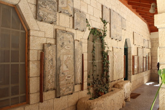 Beit Jimal, monastery, entrance, mosaics, architecture, church, 