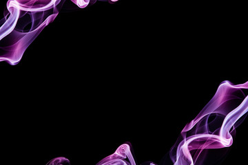 Pink smoke on black background