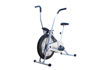 cycling spin Bike Fitness isolated with clipping path on white background