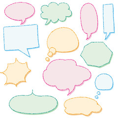 Fototapeta premium Various types of handwritten style speech bubble set