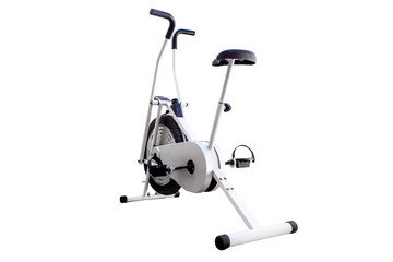 cycling spin Bike Fitness isolated with clipping path on white background