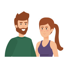 young couple avatars characters