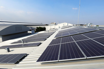 Solar PV on Industrial Roof with Exhaust Duct Chimneys