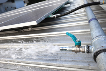 Water Hose Bib for Solar Panel Cleaning
