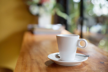 Hot espresso coffee cup.