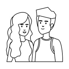 young couple avatars characters