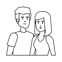young couple avatars characters