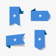 Somalian flag stickers and labels. Vector illustration.