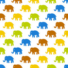 Seamless vector pattern with elephants. Can be used for textile, website background, book cover, packaging.