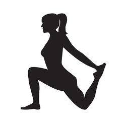 Girl yoga silhouette. It can be used as - logo, pictogram, icon, infographic element.