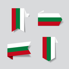 Bulgarian flag stickers and labels. Vector illustration.