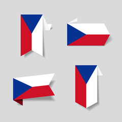 Fototapeta na wymiar Czech flag stickers and labels. Vector illustration.