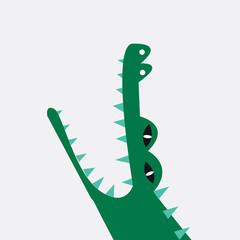 Aquatic crocodile cartoon vector graphics