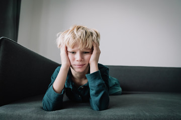 sad child, stress and depression, exhaustion, autism