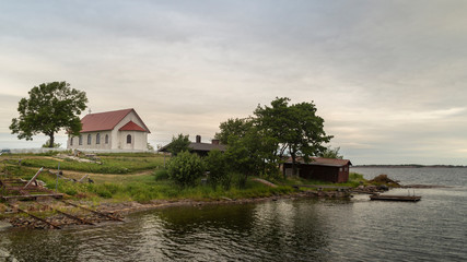 Fototapeta na wymiar Church on the Island of Aspö in Archipelago National Park,Finland.