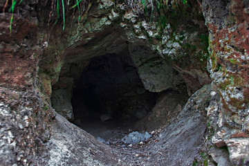 Natural cave in the mountains, Russia