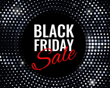 Black friday sale banner. Vector silver retro template background for Christmas and new year shopping