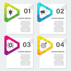 Infographic design template with triangle 4 options