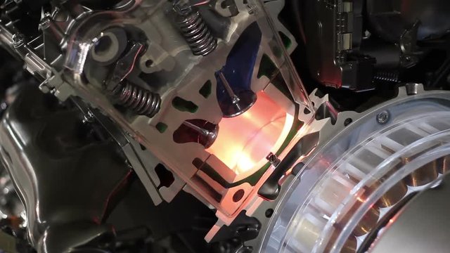 car valves and pistons work hybrid engine