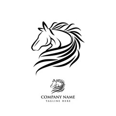 Horse logo design illustration, Horse silhouette vector, Horse vector illustration