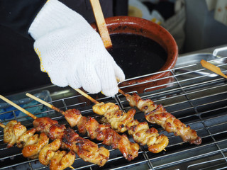 Checken teriyaki BBQ was cooking.